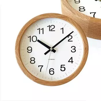 KATOMOKU Настенные часы Muku Clock 16 Oak с плавным ходом секундной стрелки, радио, km-108OA, 220 мм (Часы СКП)