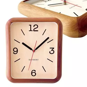 KATOMOKU Muku Clock 19 настенные часы из орехового дерева с непрерывной секундной стрелкой 280 мм x 220 мм km-133WARC (Радиочасы)