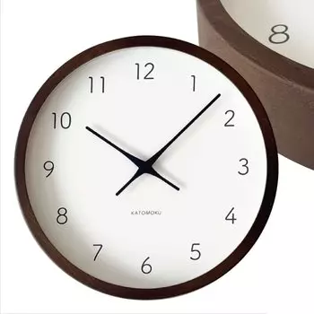 KATOMOKU Muku Clock 7 коричневые настенные часы с непрерывной секундной стрелкой, управляемые km-60BRRC 306 мм (Радиочасы)