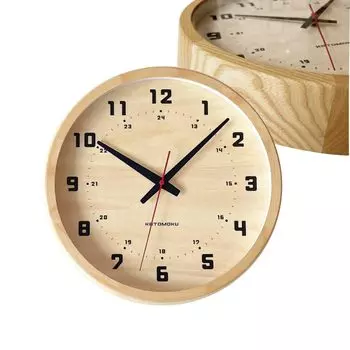 KATOMOKU muku круглые настенные часы 8 натуральные настенные часы с непрерывной секундной стрелкой km-81NA 306 мм (радиочасы)