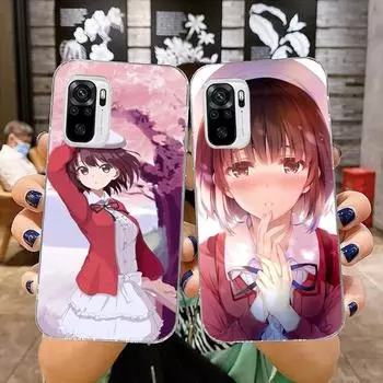 Katou Megumi Saekano Phone Case For Xiaomi 12 11T 10 9 Redmi Note 11 10 10S Pro Redmi 9 9A 8 Transparent Phone Cover Xiaomi 12-12X