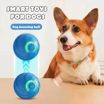 Катящийся мяч для питомца со светодиодной подсветкой Снятие стресса Скука Умный интерактивный Кот Собака оранжевый