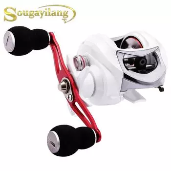 Катушка Baitcast 6,3:1, низкопрофильная катушка из углеродного волокна, 18 + 1 подшипник, двойной магнитный тормоз, рыболовная катушка