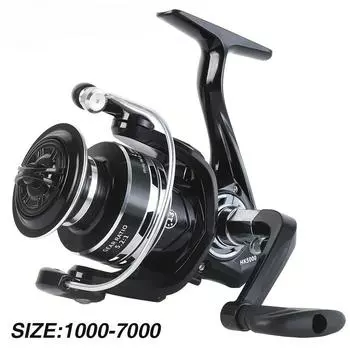 Катушка Baitcasting Series 1000-7000 Metal Spinning 5.2:1 высокоскоростная рыболовная катушка для рыбалки на большие расстояния, рыболовные снасти, увеличивающая выпускную крышку 1000 чёрный