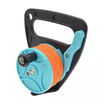 Катушка для дайвинга с захватом, направляющим шнуром и упором для большого пальца для воды синий