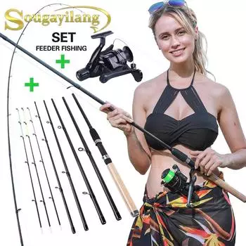 Катушка для фидерной удочки 3,0 м, дорожная удочка, передаточное число 5,1: 1, катушка для ловли карпа и окуня в морской воде 3.0M 9.8FT Rod&Reel