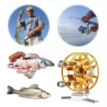 Катушка для ловли рыбы нахлыстом Легкая катушка для подледной рыбалки Катушка для ловли форели и щуки Аксессуары для ловли рыбы в пресной и соленой воде синий