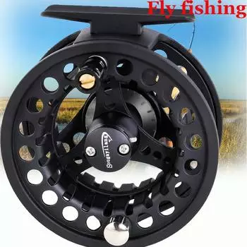 Катушка для нахлыста Металлическая катушка для ловли нахлыстом с корпусом из алюминиевого сплава, обработанным на станке с ЧПУ Речная ловля карпа синий