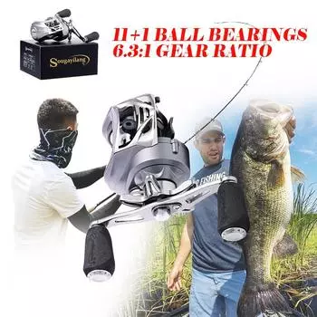 Катушка для приманки 11 + 1BB 6,3:1, левая/правая рыболовная катушка для ловли окуня, хорошая катушка с хорошим сопротивлением left серебряный/серый