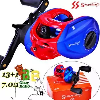 Катушка для приманки 13 + 1 BB, передаточное число 7,0: 1, гладкая рыболовная катушка для приманки для морской рыбалки, 8 кг left hand