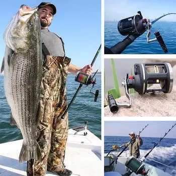 Катушка для приманки 14 + 1BB с гладким тормозным колесом, лодка, пресноводные рыболовные снасти, катушка для троллинга для морской рыбалки 3000