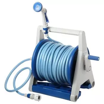 Катушка для шланга Iris Ohyama Hyper Reel Тип A Полив Мойка Чистка Автомобиля HRA-50AGRM Серый/Синий синий