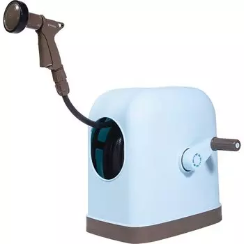 Катушка для шланга Iris Ohyama высокой прочности HG 30 м с внутренним диаметром шланга для крана, шланг с функцией переключения формы воды, светло-голубой [прочность в 3 раза]