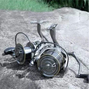 Катушка для спиннинга DEUKIO Big Silver серии 8000-14000 с максимальным фрикционом 20 кг, мощная катушка для ловли карпа в соленой пресной воде 8000 Series