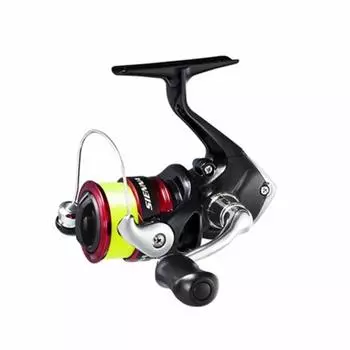 Катушка для спиннинга SHIMANO 19 Sienna 1000 2 с нитью 100 м, ставрида, морской окунь, форель, сабики №. чёрный