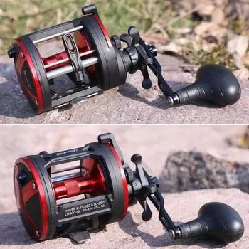 Катушка для троллинга, круглая катушка для приманки, графитовый корпус, большая емкость лески, барабанная катушка 3+1 BB Right красный