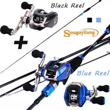 Катушка для удочки с приманкой, два цвета, дополнительные комбинации удочек для пресноводной и соленой рыбалки 1.8mRod Left hand reel синий