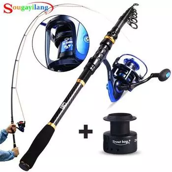 Катушка для удочки, телескопическая спиннинговая удочка и набор катушек, снасти для пресноводной и морской рыбалки