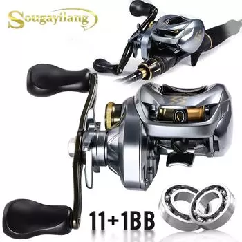 Катушка Fsihing для приманки 7,6:1, регулируемая магнитная тормозная система, 11 + 1BB, рыболовное колесо, высококачественные катушки right hand серебряный