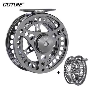 Катушка Goture Fly Fishing 3/4 5/6 7/8 9/10 2 + 1BB Max Drag 8 кг Легкая, обработанная на станке с ЧПУ Большая оправка Левая / правая нахлыстовая катушка + запасная шпуля