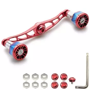 Катушка HEIGHTEN 115 мм, ручка, 8 цветов, 70, авиационный алюминий, Shimano Daiwa Abu Garcia, стандартная катушка, черный двигатель (красный) (190) красный