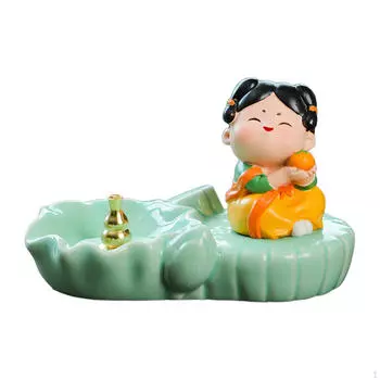 Катушка курильницы Китайская девушка Тан держатель статуи для палочек фермерский дом With Persimmon