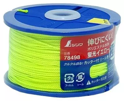 Катушка ниток Shinwa Sokutei из полиэстера для воды с окном, флуоресцентная желтая, сверхтолстая, 120 м, 78498, 1,2 мм флуоресцентный желтый