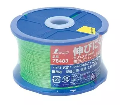 Катушка ниток Shinwa Sokutei из полиэстера для воды с окном, флуоресцентная зеленая, тонкая, 500 м, 78483, 0,5 мм