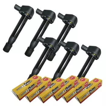 Катушка прямого зажигания NGK, набор из 6 свечей зажигания Life JB5 JB6 с сентября 2003 г. по ноябрь 2008 г. [запчасти M] и BKR6E-9S IC16-ng56