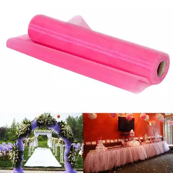 Катушка рулонной тюлевой ткани для шитья юбок, свадебной вечеринки розовый