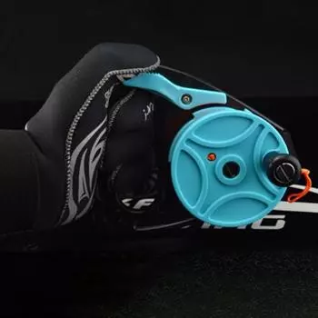 Катушка с ручкой для дайвинга, 46 м, восьмипрядная плетенка, гладкая скользящая, длительный срок службы, портативная шпуля, леска для занятий водными видами спорта светло-синий