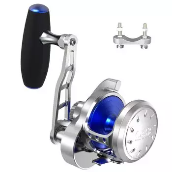 Катушка WATACHAMP Caribbean для ловли крупной дичи на блесну Катушка с рычажным тормозом Силовая рукоятка Полностью металлический корпус с высокой точностью обработки Передаточное отношение Максимальная сила торможения