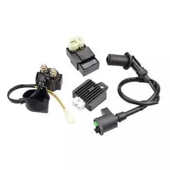 Катушка зажигания для картинга Cdi, электромагнитное реле, регулятор напряжения, комплект для Gy6 50cc 125cc 150cc Atv Dirt Bike, скутер, мопед серый