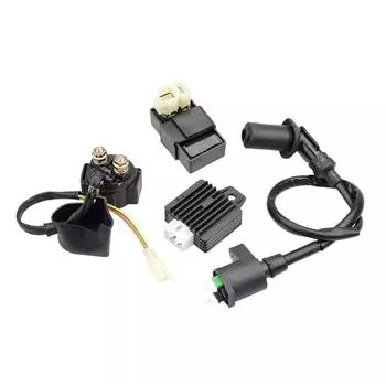 Катушка зажигания для картинга Cdi, электромагнитное реле, регулятор напряжения, комплект для Gy6 50cc 125cc 150cc Atv Dirt Bike, скутер, мопед серый