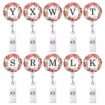 Катушки для бейджей с английскими буквами, катушки с именами, инициалами для бейджей, персональный врач, медсестра, нагрудный карман, держатель для рабочих карточек, удостоверений личности/IC-карт