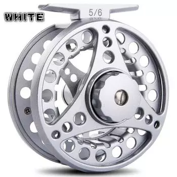 Катушки для нахлыста 2 + 1BB 5/6WT Алюминиевые металлические катушки с ЧПУ для нахлыста Открытый инструмент для нахлыста 5/6WT белый