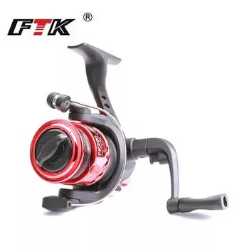 Катушки для спиннинговой рыбалки FTK 5.2:1 колесо, пластиковая спиннинговая катушка, рыболовная приманка, колесо, судно, наживка для литья, летающая рыбалка, троллинг 1 чёрный