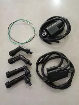 Катушки зажигания мотоцикла с колпачками свечей зажигания для Honda Cb350f Cb400f Cb500 Cb550, 2 шт.