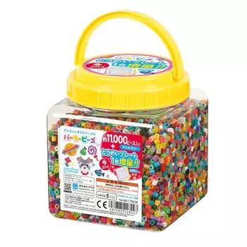 Kawada 80-17563K Perler Beads Tube 11000P Multicolor Plate Increment Set
