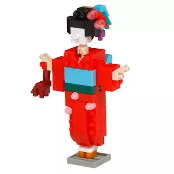 Kawada Nanoblock Kimono Girls x x 18cm 12 years old and up Interior Hobby NBC_358R 1.3 10.5 NBC_358R