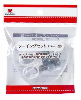 KAWAGUCHI Handicraft Supplies Sewing Set Heart Shape Clear 13-282
