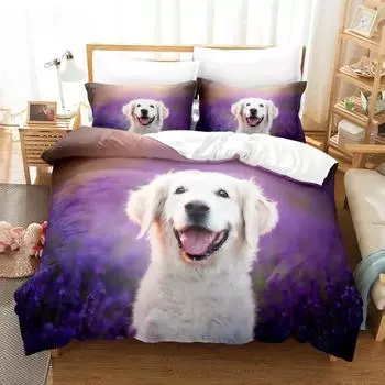Kawai Kids Duvet Cover Set Double Bed 200x200 Queen Size Single Beddding Sets Dogs King Full Twin 3D Quilt Cover Linen Pillow Cover EU single(135x200cm)&Duvet Cover