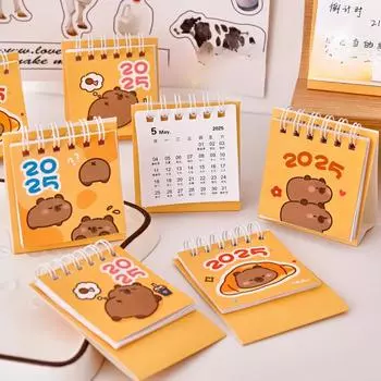 Каваи Мини Маленький Настольный Календарь Июль 2024 По Декабрь 2025 Карманный Портативный Картонный Календарь План Дыроколов Офисное Украшение Рабочего Стола