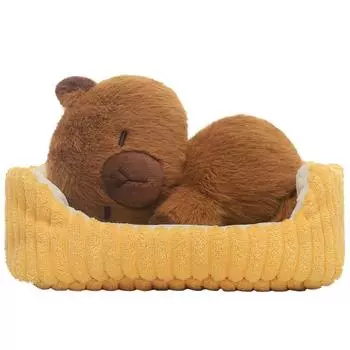 Kawaii 18cm Lying Posture Series Gray Cat Fox Capybara Dog Animals Soft Animal Den Combination Funny Home Decor Birthday Gifts about 18cm