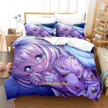 Kawaii Amakano Постельное белье Single Twin Full Queen King Size Bed Set Adult Kid Bedroom Duvetcover Sets Anime Parure de lit Bed 70x133cm 2pcs