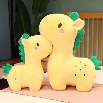 Kawaii ананас лошадь плюшевый стул с единорогом для детей Peluche игрушка прекрасная подушка подарки на Рождество и день рождения 25cm