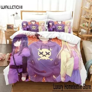 Kawaii Anime Hi Score Girl Постельное белье Single Twin Full Queen King Size Bed Set Adult Kid Спальня Пододеяльник Наборы Домашний Текстиль 70x133cm 2pcs