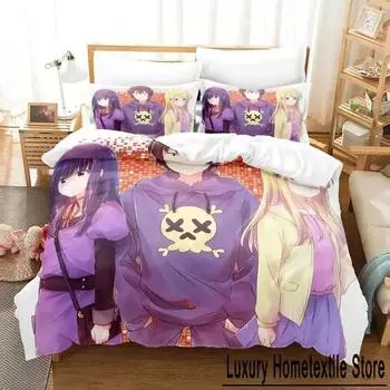 Kawaii Anime Hi Score Girl Постельное белье Single Twin Full Queen King Size Bed Set Adult Kid Спальня Пододеяльник Наборы Домашний Текстиль 70x133cm 2pcs