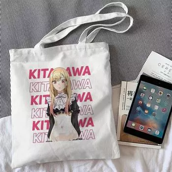 Kawaii Anime Marin My Dress-Up Darling Tote Bag Складная сумка для покупок Женские сумки для покупок Сумка-шоппер с милым принтом Сумка для покупок 24*26cm