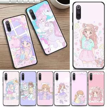 Kawaii аниме милый красивый чехол для телефона для девочек для Xiaomi Mi A2 8 9 SE 9T 10 10T 10S CC9 E Note 10 Lite Pro 5G 4G черный чехол Xiaomi Mi A2 Lite